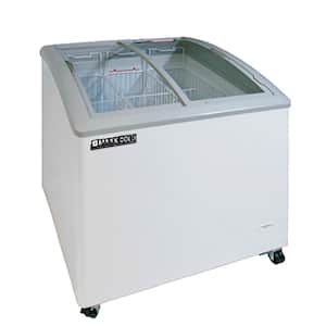 31 in. 5.8 cu. ft. Manual Defrost Chest Freezer in White with Sliding Glass Top Mobile Ice Cream Display
