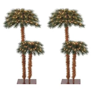 5 ft. Artificial Tropical Christmas Palm Tree with Lights (2-Pack)