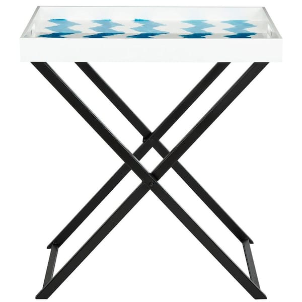 Safavieh Abba Blue and White Tray Side Table