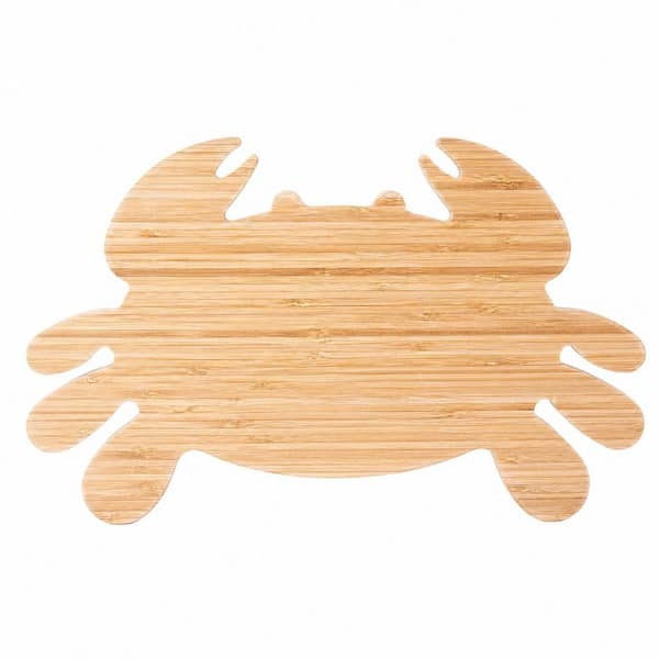 Crab-Shaped Bamboo Charcuterie Cutting Board 15.74 x 9.84 x 0.6 in. Cheese Fruit Veggie Serving Tray