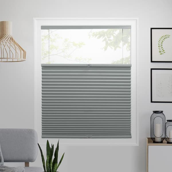 Chicology Cut-to-Size Pewter Top Down Bottom Up Blackout Polyester Cellular Shade 22 in. W x 64 in. L