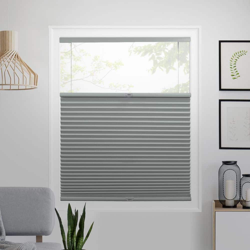 Cut-to-Size Pewter Top Down Bottom Up Blackout Polyester Cellular Shade 31 in. W x 64 in. L price history on PriceWatchPro
