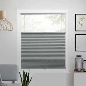Cut-to-Size Pewter Top Down Bottom Up Blackout Polyester Cellular Shade 58.25 in. W x 64 in. L