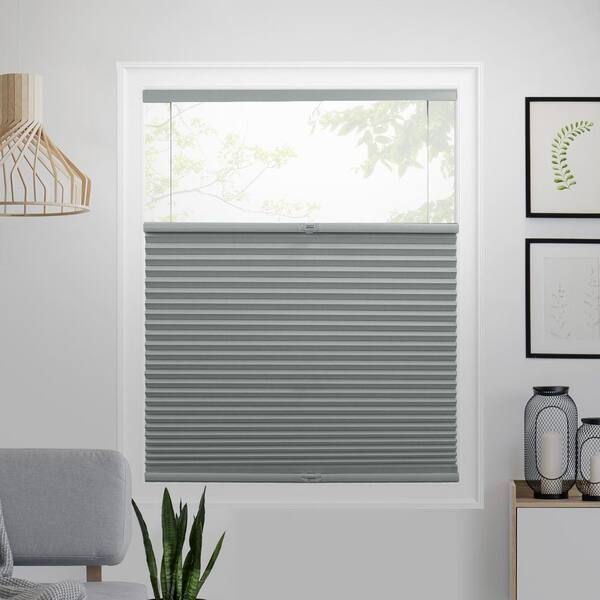 Chicology Cut-to-Size Pewter Top Down Bottom Up Blackout Polyester Cellular Shade 69.25 in. W x 84 in. L