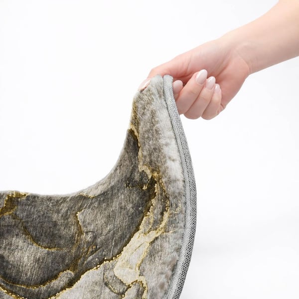 Dream Shag Premium Machine Washable Abstract ADS525 Gold 3 ft. x 4 ft. Area Rug