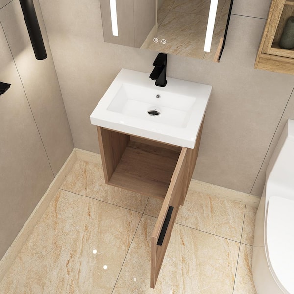 Staykiwi 18 in. W x 15 in. D x 21 in. H Single Sink Wall-Mounted