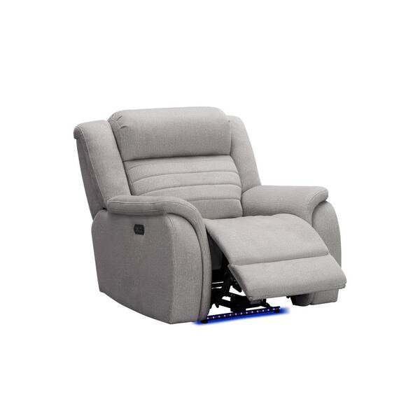DEVON & CLAIRE Gray Power Reclining Chair with Heat + Massage TZ
