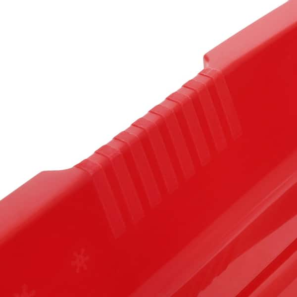 Plastic Snow Sled Toboggan Two Rider Cruiser Winter Molded Tracking Rails Red 