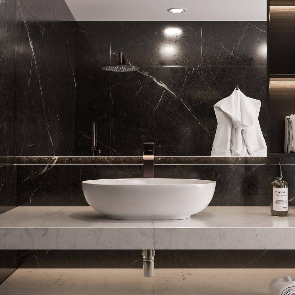 Oil Rubbed Bronze Single Handle High Arc Bathroom Faucet
