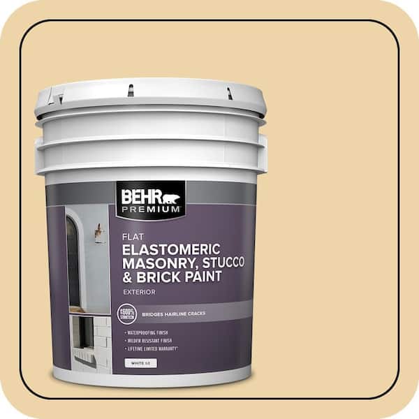 5 gal. #MS-35 Woodland Cream Elastomeric Masonry, Stucco and Brick Exterior Paint