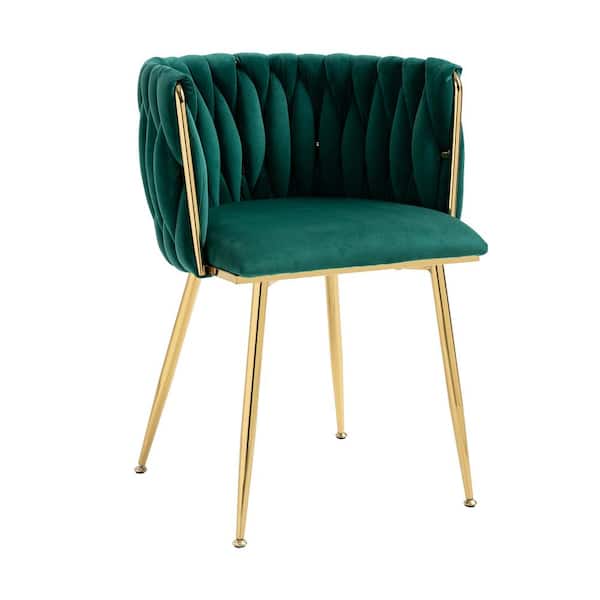 Unbranded Emerald Velvet Fabric Leisure Dining Chair Accent Chair