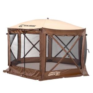 Quick-Set Pavilion 12.5 ft. x 12.5 ft. Portable Outdoor Canopy Shelter, Brown