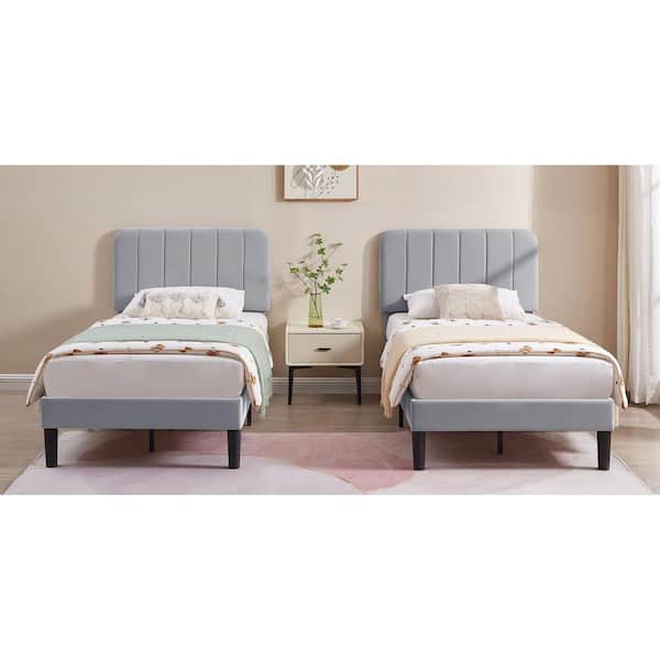 BEDWIN✖️HTC VECELO Bed Frame Twin Size Bed Mattress Foundation Support