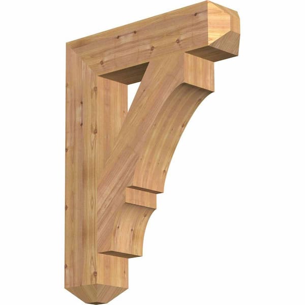 Ekena Millwork 5.5 in. x 34 in. x 26 in. Western Red Cedar Balboa Craftsman Smooth Bracket