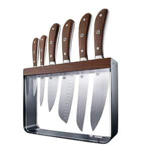 WOLFGANG STARKE 7-Piece Stainless Steel Knife Set with Oak Harz Knife Block