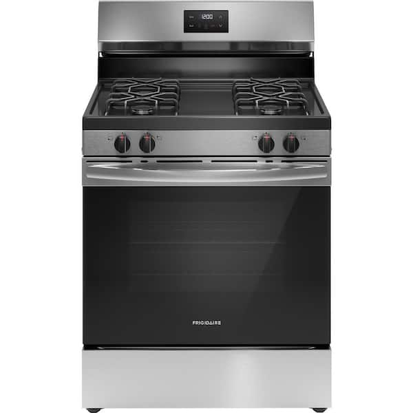 Frigidaire 30 in. 4-Burner Freestanding Gas Range in Stainless Steel with Even Baking Technology