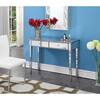 Convenience Concepts 42 in. Gold Coast Rectangle Antique Silver MDF 2-Drawer Writing Desk with Mirrored Inlay U12-208