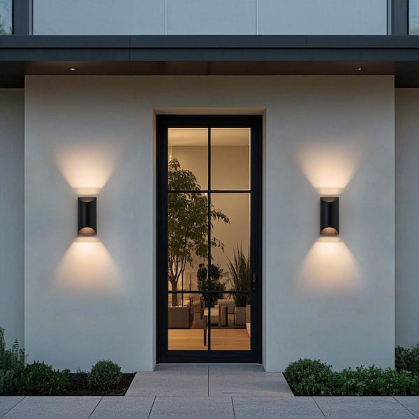 HUOKU Chaser LED-Light 7.1 in. W Matte Black Hardwired Outdoor