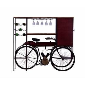 Julia 1-Piece Maroon Assorted Colors Metal/Wood Maroon Tricycle Delivery Bar