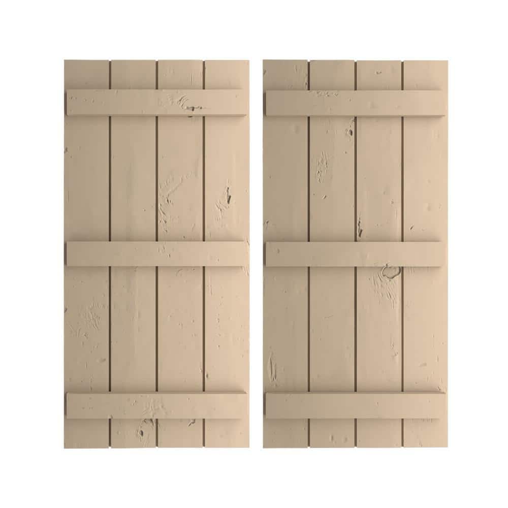 22 in. x 86 in. Timberthane Polyurethane 4-Board Joined Board-n-Batten Knotty Pine Faux Wood Shutters Pair price history on PriceWatchPro