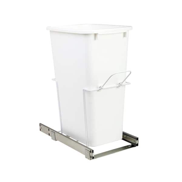 Knape & Vogt 11.375 in. x 20.125 in. x 22.875 in. 50 Qt. In-Cabinet Single Soft-Close Bottom-Mount Pull-Out Trash Can