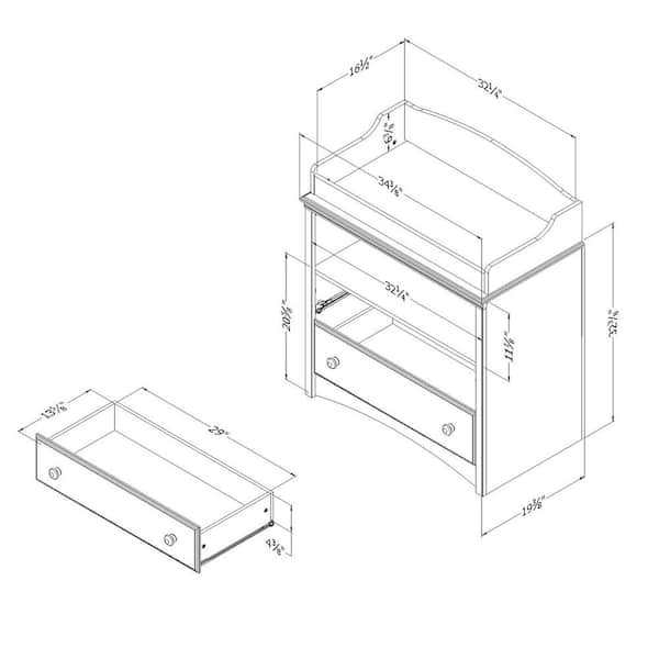 South Shore Fundy Tide 2 Drawer Espresso Changing Table 9024331