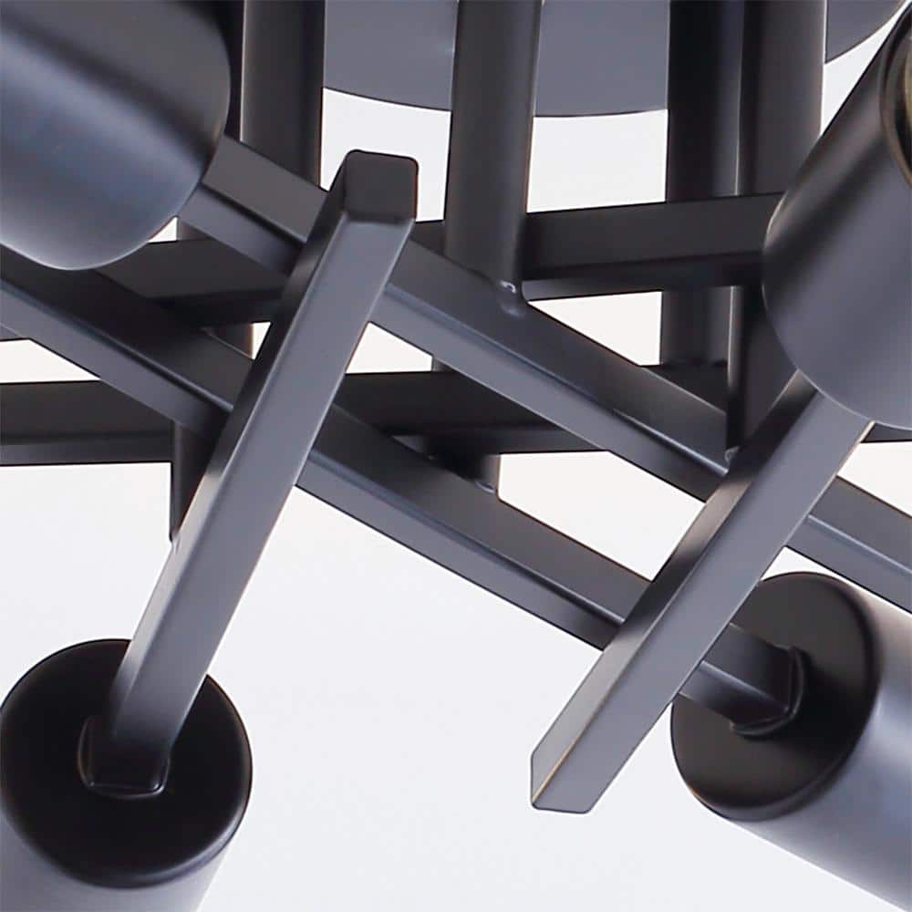 Black 6-Light Semi-Flush Mount Ceiling Fixture with Energy Star