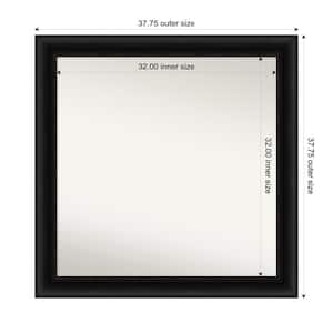 Parlor Black 37.75 in. x 37.75 in. Custom Non-Beveled Recycled Polystyrene FramedBathroom Vanity Wall Mirror