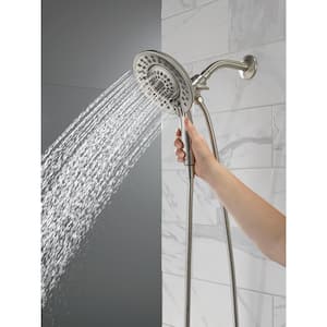 In2ition 5-Spray Patterns 2.5 GPM 6.81 in. Wall Mount Dual Shower Heads in Lumicoat Stainless