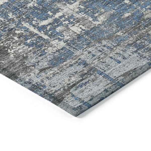Chantille Machine Washable Indoor/Outdoor Abstract ACN1969 Denim 8 ft. x 10 ft. Area Rug