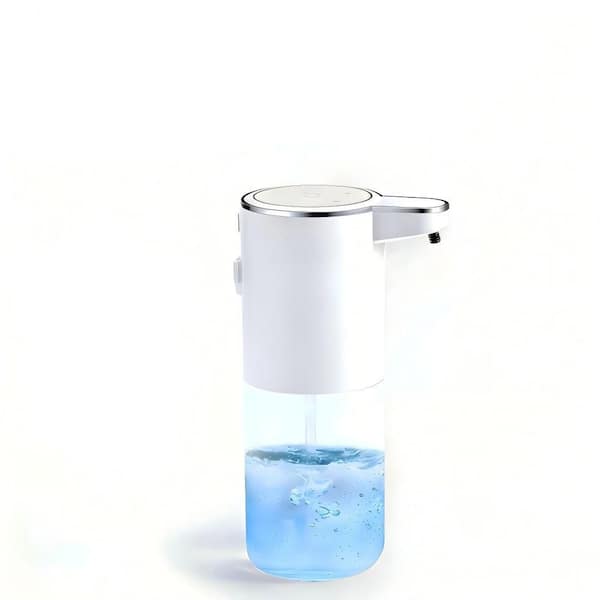 13.5 oz. White Transparent Wall-Mounted/Countertop Commercial Touchless Foaming Soap Dispenser for Bathroom