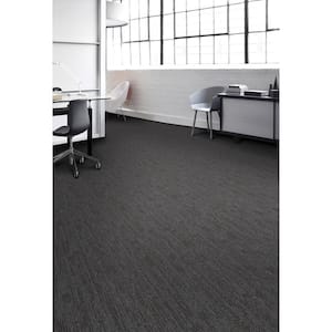 Merrick Brook - Shadow - Gray Commercial 24 x 24 in. Glue-Down Carpet Tile Square (96 sq. ft.)