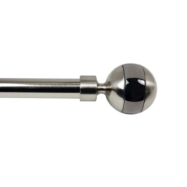 Versailles Home Fashions 30 in. to 78 in. Adjustable Steel Hermes Single Rod in Brushed Nickel