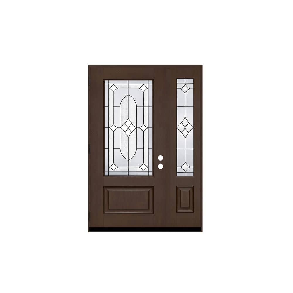 Regency 51 in. x 80 in. 3/4L Axis Glass RHOS Hickory Mahogany Fiberglass Prehung Front Door w/12 in. -3/4SL 6-9/16 price history on PriceWatchPro