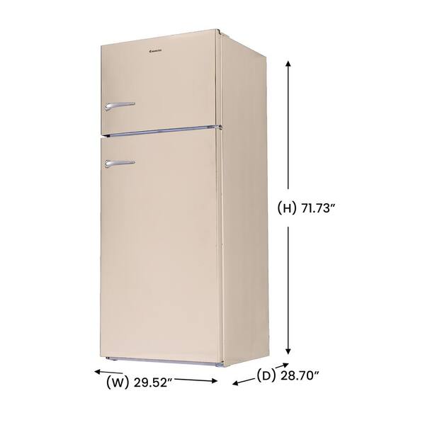 Conserv 30in Retro Refrigerator 18CF Top Mount with Automatic Ice Maker Cream