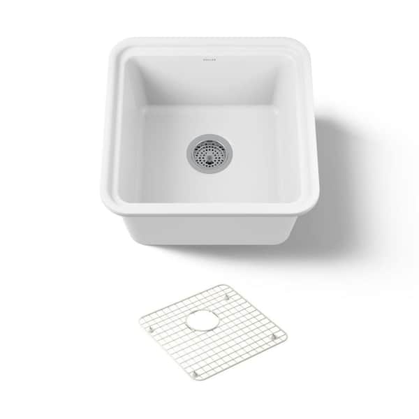 Audrine by Studio McGee Fireclay 18.6 in. Undermount Bar Sink In White
