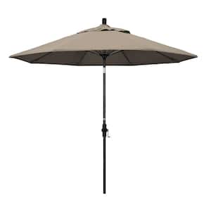 9 ft. Fiberglass Collar Tilt Patio Umbrella in Taupe Pacifica