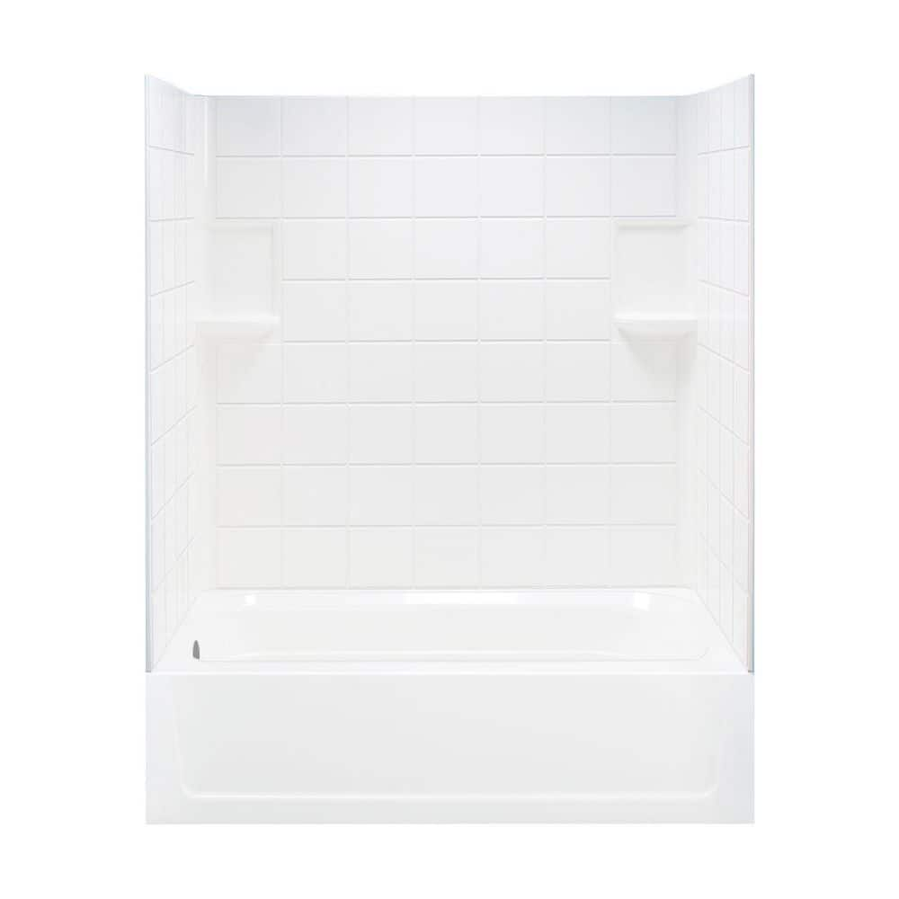 MUSTEE Topaz 60 In. L X 30 In. W X 74.75 In. H Rectangular Tub/ Shower ...