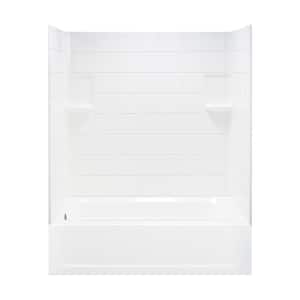 Topaz 60 in. L x 30 in. W x 74.75 in. H Rectangular Tub/ Shower Combo Unit in White with Left-Hand Drain