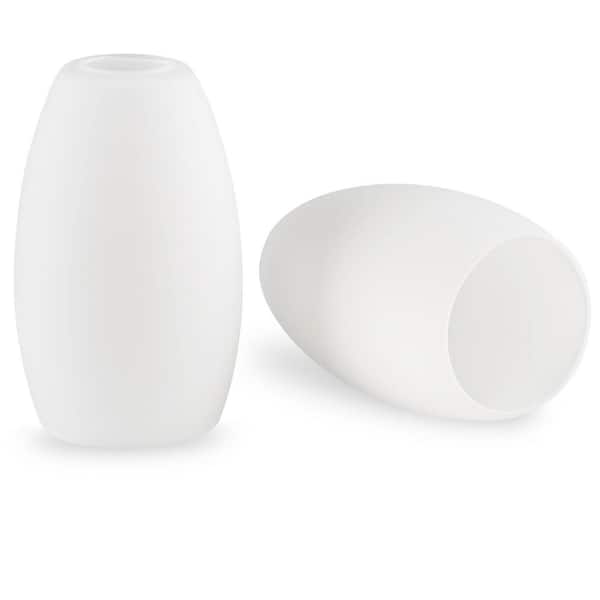 Coast 7.5 in. White Frosted Glass Oval Pendant Shade With 1.625 in. Neckless Fitter