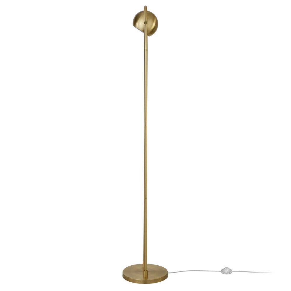 Delgado Adjustable 64" Brushed Brass Floor Lamp with Tilting Shade