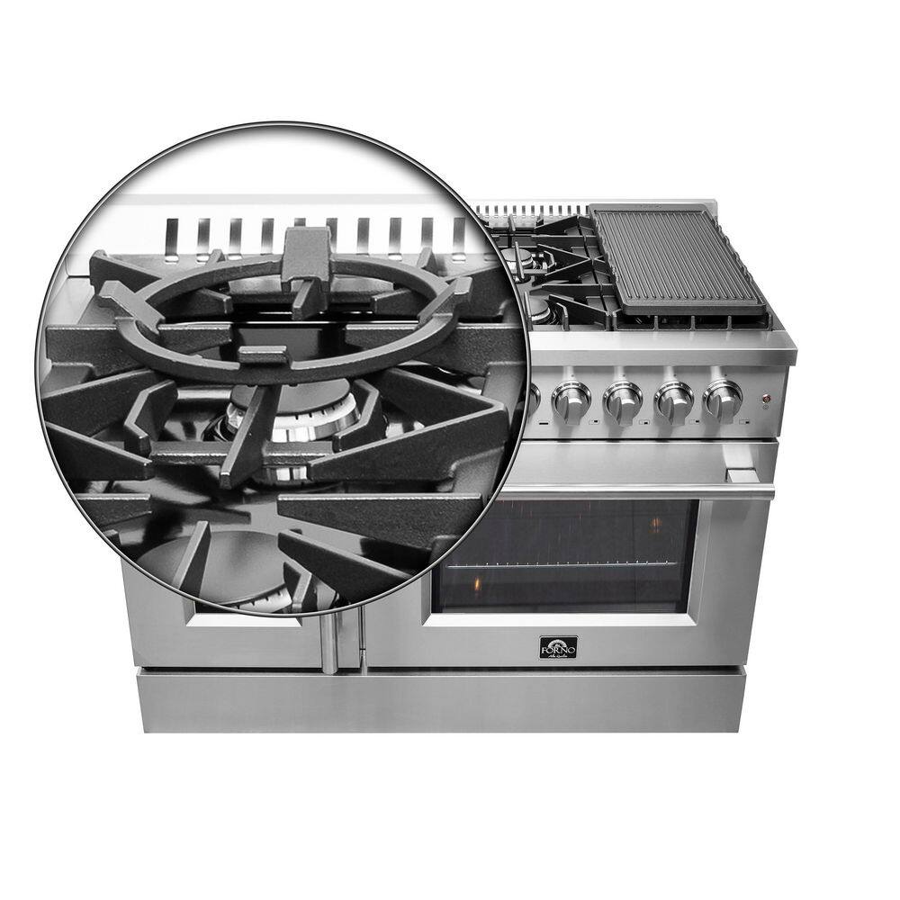 Galiano 48-inch Stainless Steel Dual Fuel Range with Griddle