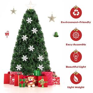 5 ft. Pre-Lit Fiber Optic Artificial Christmas Tree with Multi-Color Lights Snowflakes