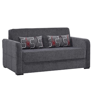 Fashion Collection Convertible 65 in. Grey Chenille 2-Seater Loveseat with Storage