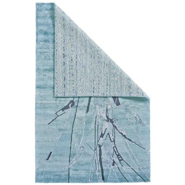 Weave & Wander Agadir Blue 8 ft. x 11 ft. Abstract Viscose Area Rug