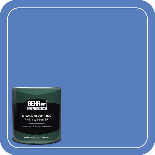 BEHR ULTRA 1 qt. #MQ4-25 Blue Iolite Semi-Gloss Enamel Exterior Paint & Primer