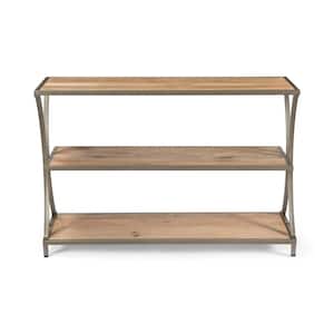 Kimball 45 in. x 30 in. Natural Rectangle Wood Console Table with Shelves