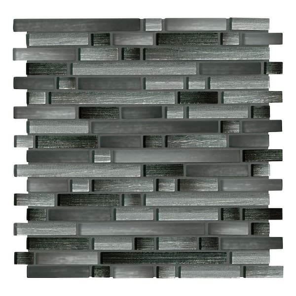 MSI Take Home Tile Sample - Stormy Tide 4 in. x 4 in. Interlocking Mixed Glass Mosaic Tile