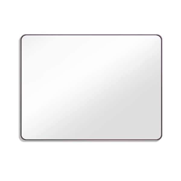 WELLFOR 48 in. W x 36 in. H Rectangle Aluminum Alloy Framed Wall Bathroom Vanity Mirror in Oil Rubbed Bronze