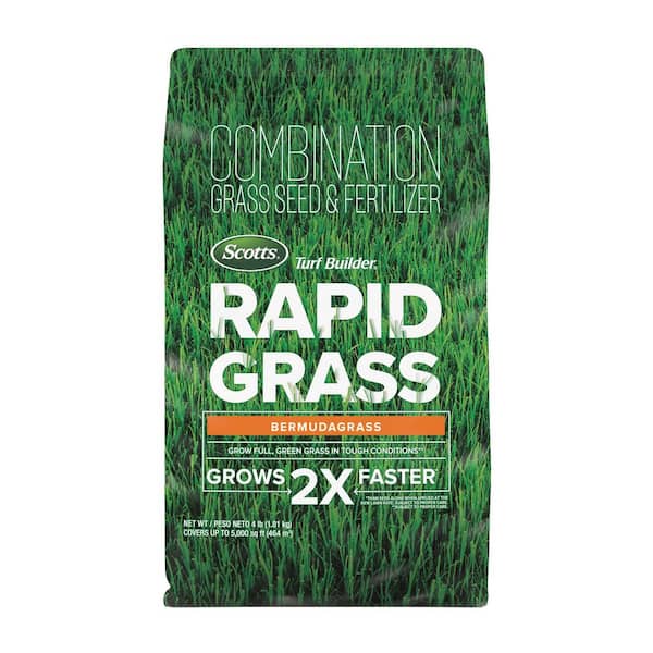 Scotts Turf Builder 4 lbs. Rapid Grass Bermudagrass Combination Seed and Fertilizer Grows Green Grass Fast